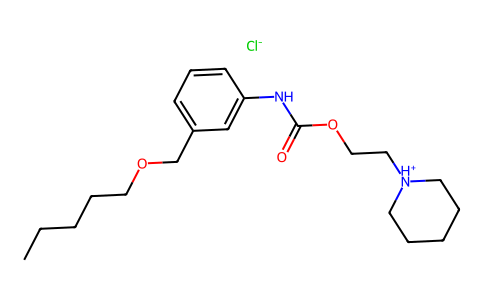 Carbanilic acid, m-((pentyloxy)methyl)-, 2-piperidinoethyl ester, hydrochloride 80171-77-3